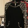 Black Hoodie with Leopard Sleeves