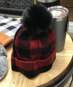 Buffalo Plaid Hat with Fur