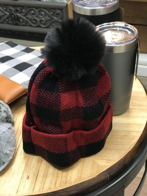 Buffalo Plaid Hat with Fur
