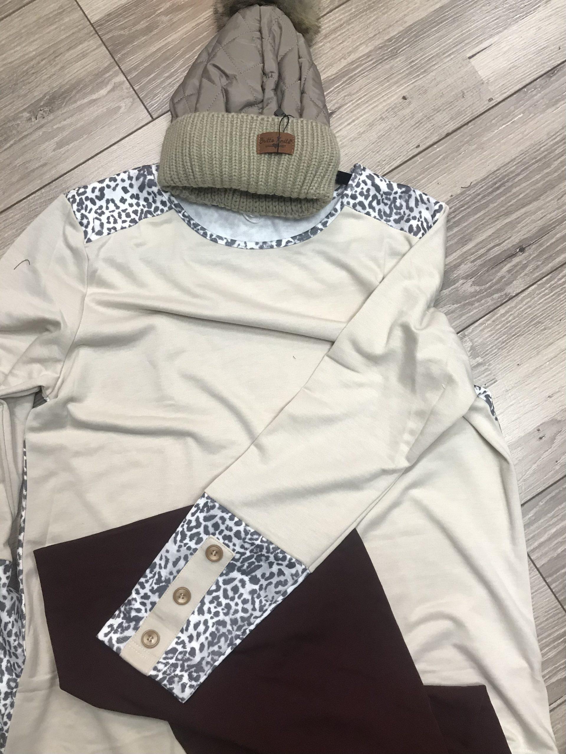 Tan Leopard Long Sleeve Shirt