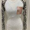 Long Sleeve Leopard Print Shirt with Pink Glitter Pocket