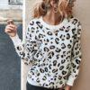 White Leopard Sweater with Model