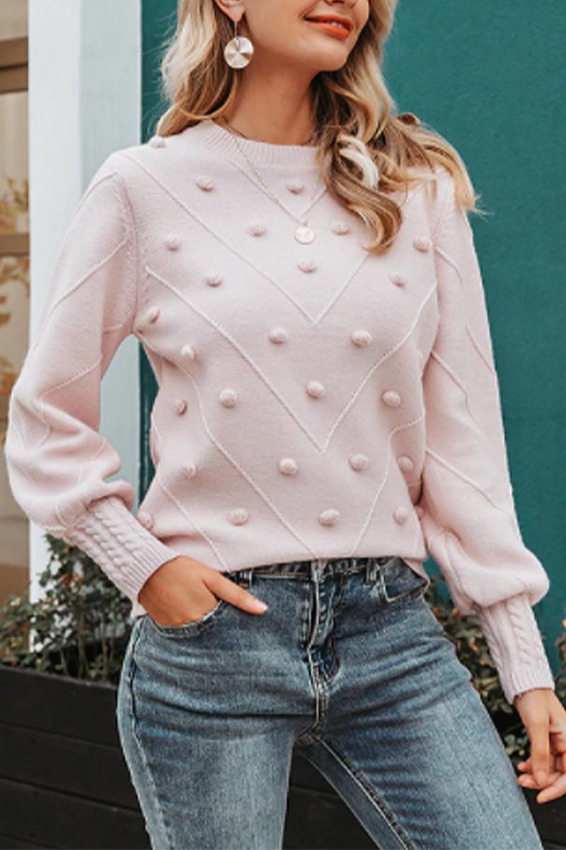 Pink Sweater with Dots