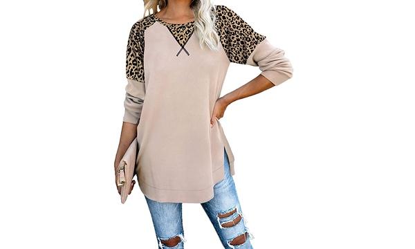 Tan Leopard Long Sleeve Tunic