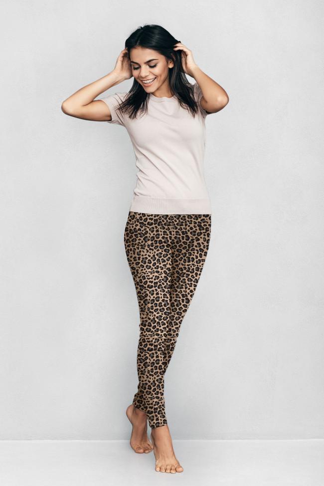 Leopard Patterned Fleece leggings