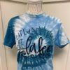 WOMEN'S BLUE TIE-DYE T-SHIRT LIFE IS BETTER AT THE LAKE